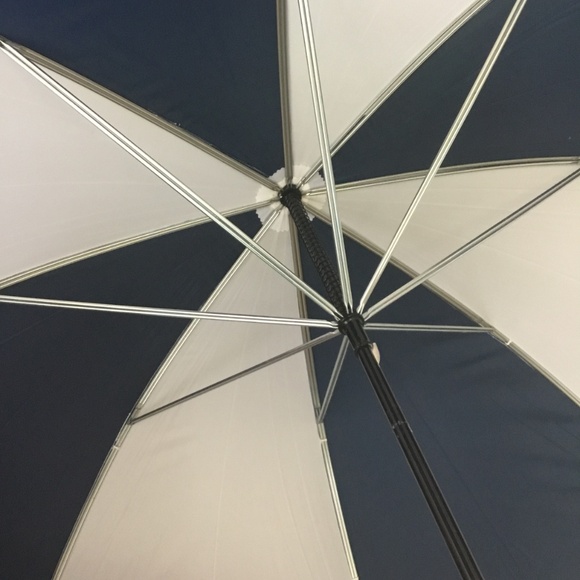 HAAS. JORDEN. GOLF UMBRELLA NIP NAVY N WHITE STRIPE - Picture 3 of 10